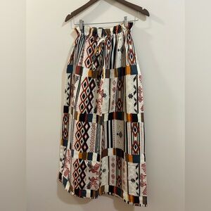 VINTAGE 70’s lazy u long skirt 100% cotton (medium-large)